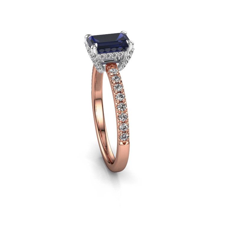 Image of Engagement ring saskia eme 1<br/>585 rose gold<br/>Sapphire 7x5 mm