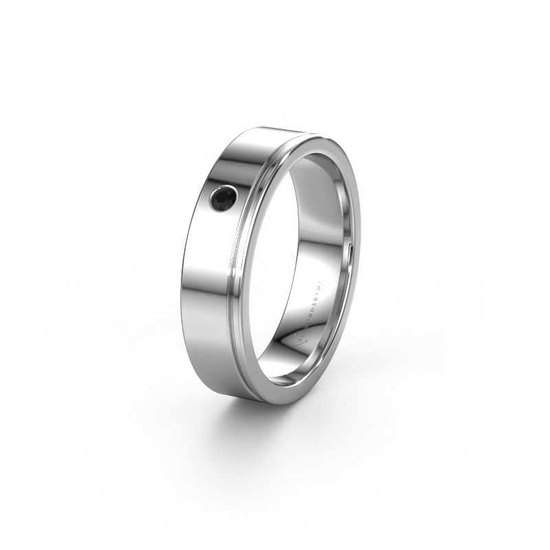 Wedding ring WH0501L15AP 585 white gold black diamond ±5x1.7 mm