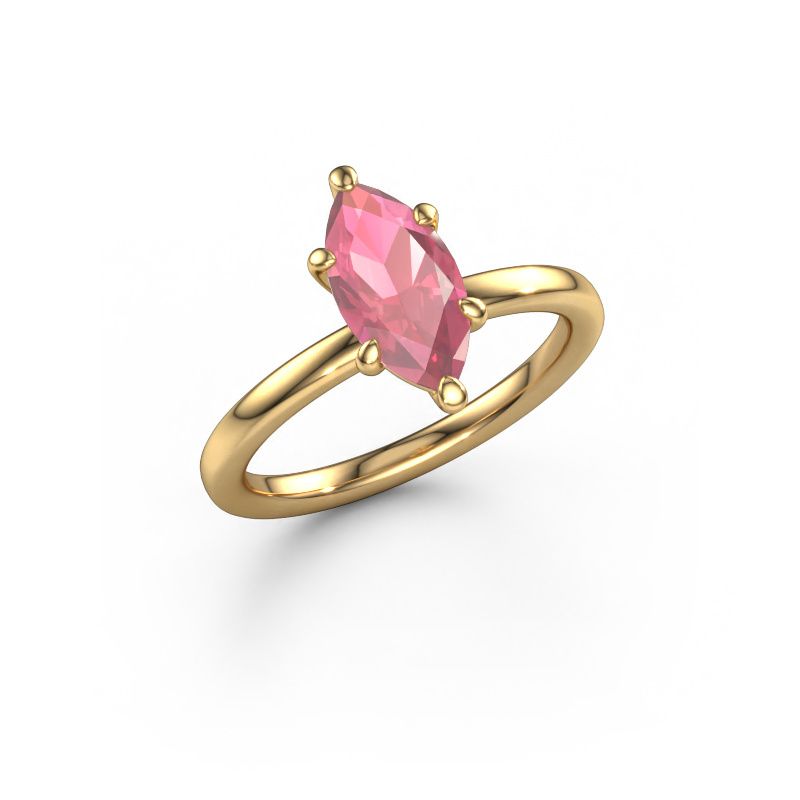 Engagement ring Simone MRQ 1 585 gold tourmaline pink 11x5.5 mm