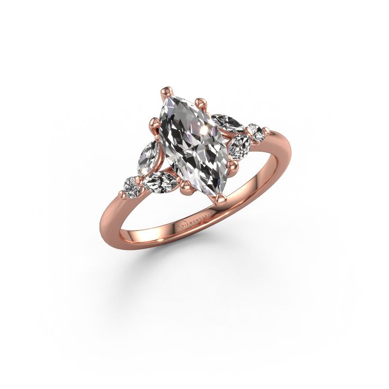 Engagement ring Megan MRQ 585 rose gold lab-grown diamond 1.25 crt