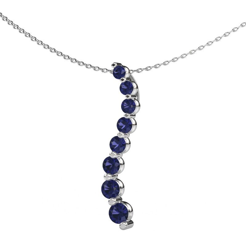 Pendant Celeste 3 585 white gold sapphire 2.5 mm