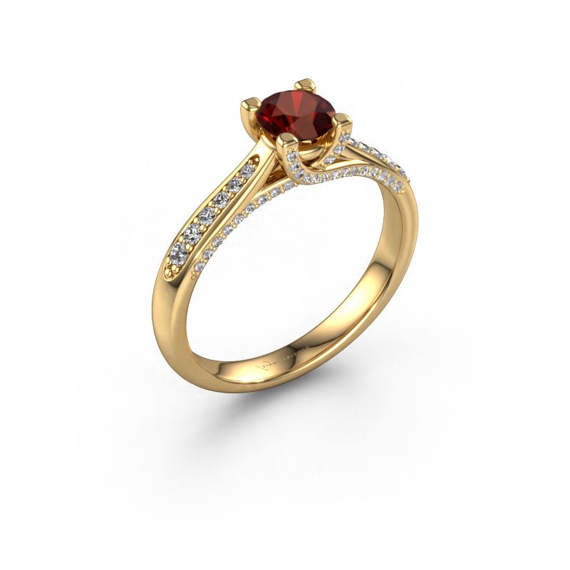 Engagement ring Mia 3 585 gold garnet 5 mm