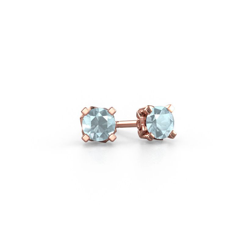 Ohrringe Ize 585 Roségold Aquamarin 5 mm