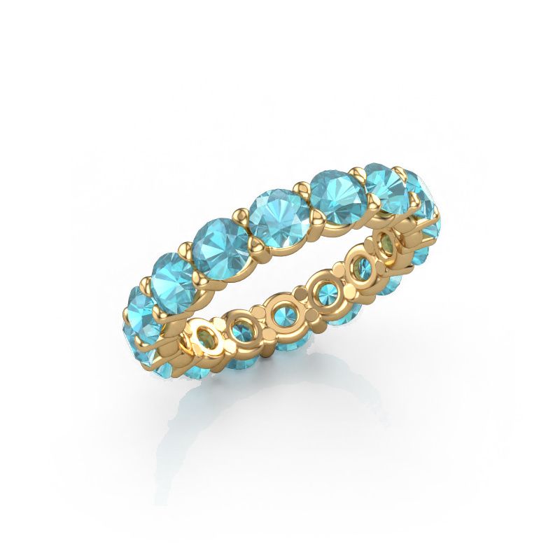Aanschuifring Heddy rnd 4.0 585 goud blauw topaas 4 mm