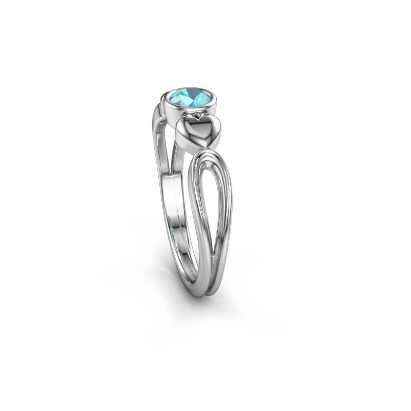 Image of Ring Lorrine 950 platinum blue topaz 4 mm