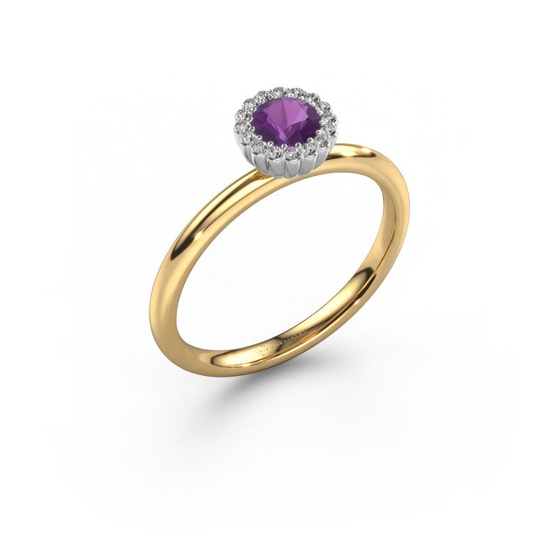 Engagement ring Queen 585 gold amethyst 4.2 mm