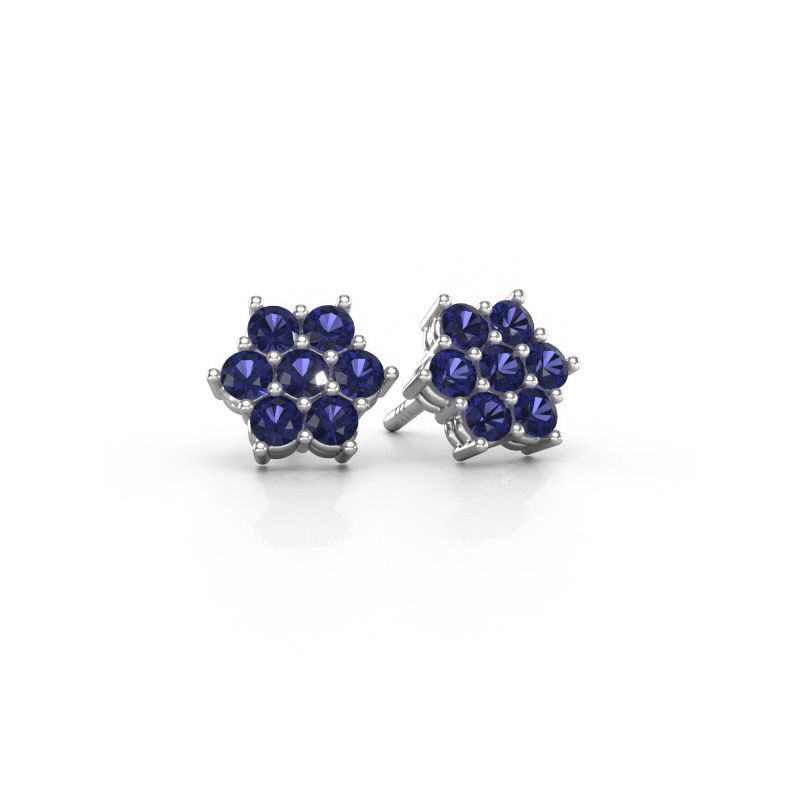 Clous d'oreilles Bonita 585 or blanc saphir 2.4 mm