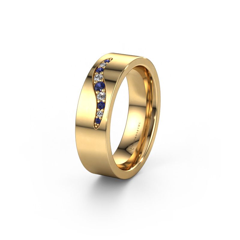 Wedding ring WH2053L16BP 585 gold sapphire ±6x2 mm