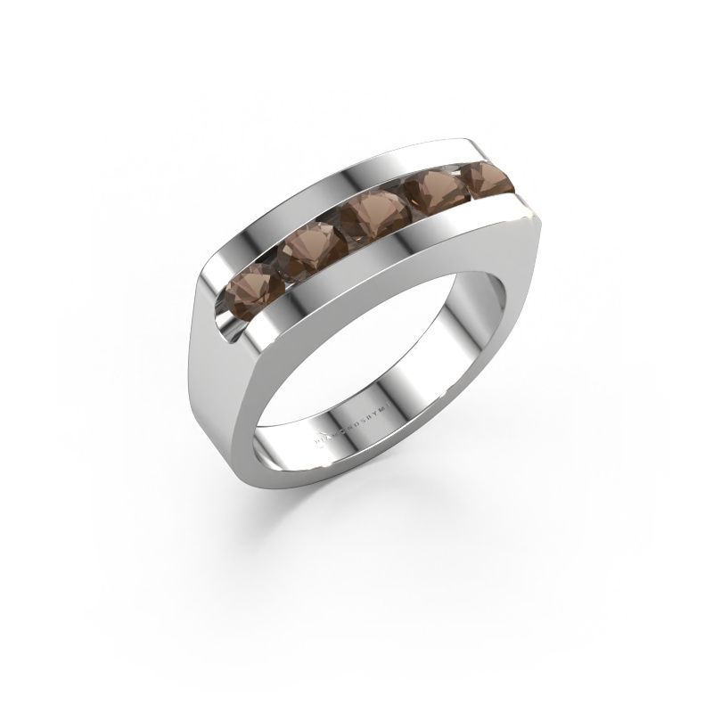 Herrenring Richard 950 Platin Rauchquarz 4 mm
