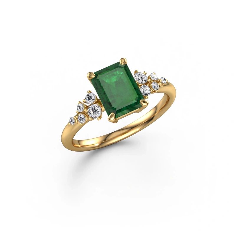 Verlobungsring Royce EME 585 Gold Smaragd 8x6 mm
