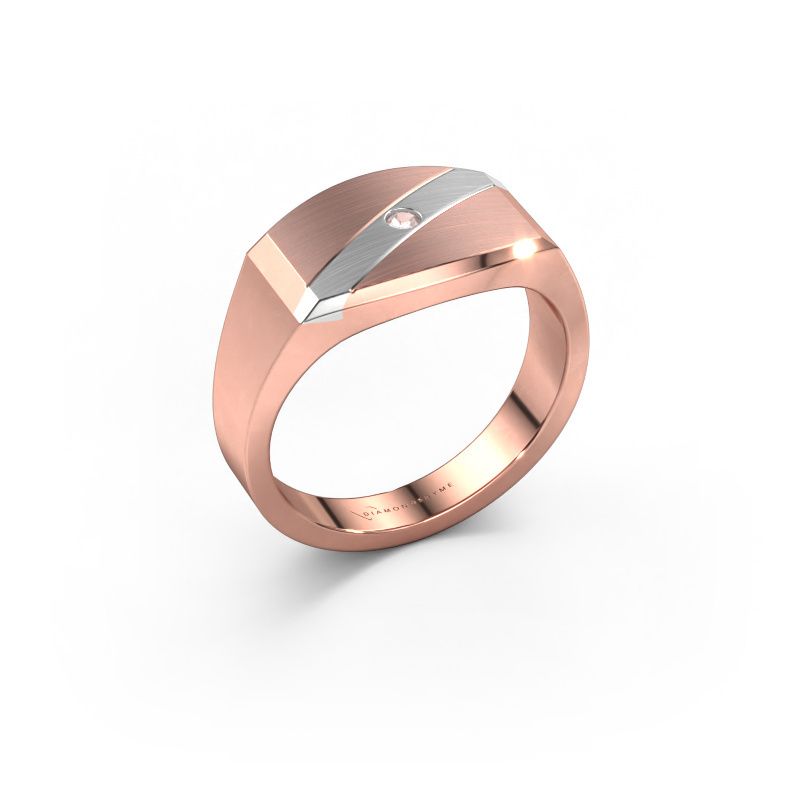 Men's ring Joe 3 585 rose gold morganite champagne 2 mm