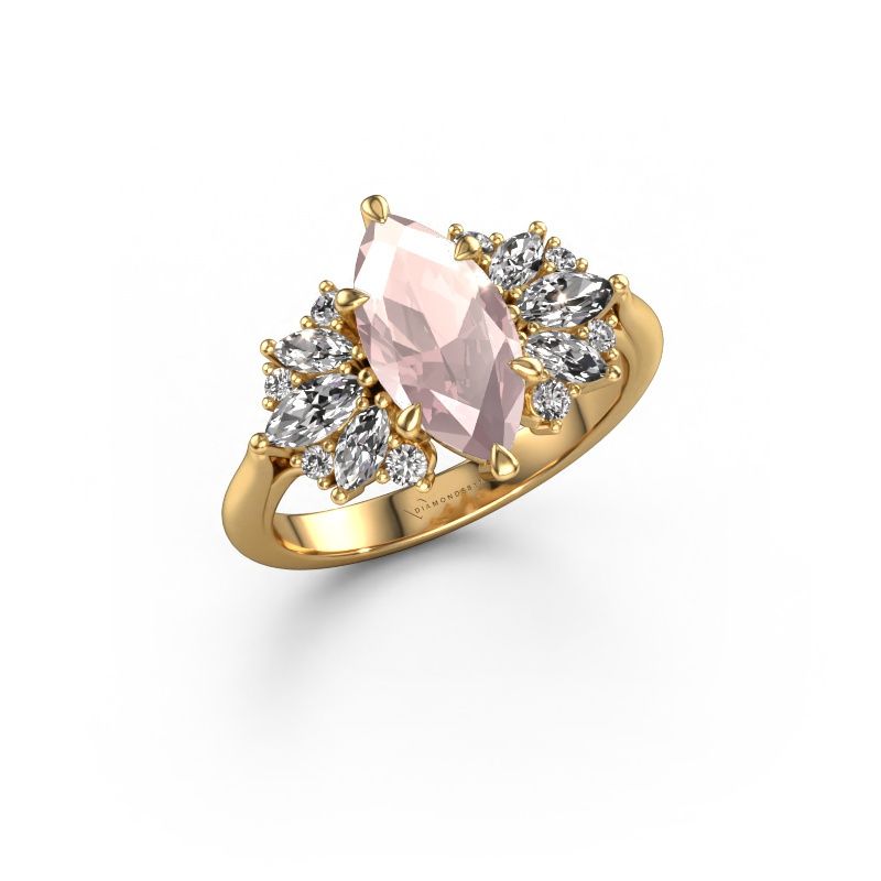 Engagement ring Jaimie 585 gold morganite champagne 12x6 mm