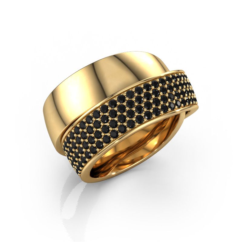 Bague Danna 585 or jaune diamant noir 1.71 crt