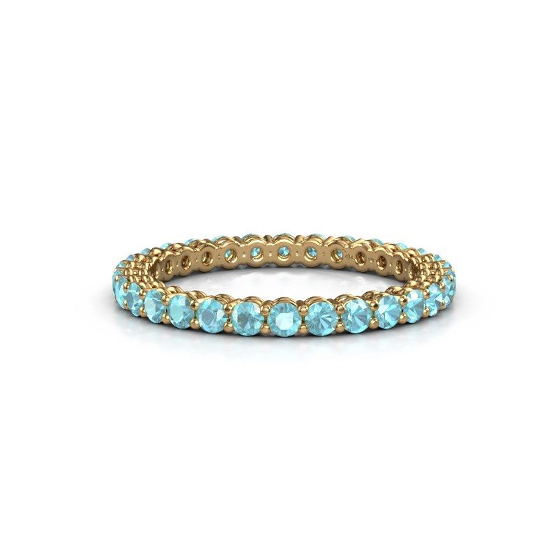 Image of Stackable ring Michelle full 2.0 585 gold blue topaz 2 mm