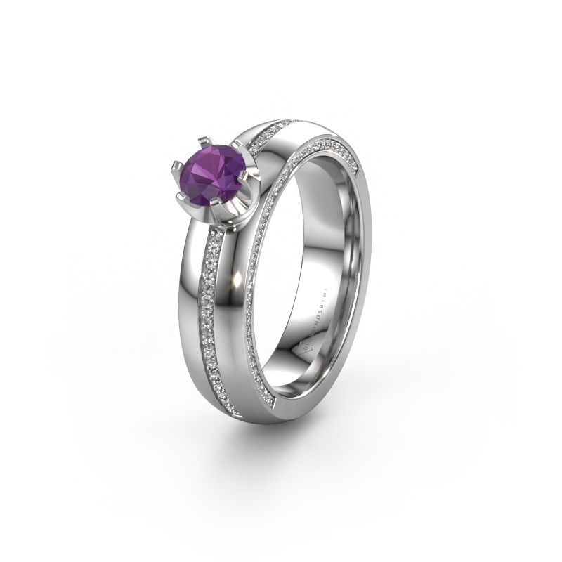 Weddings ring WH0416L25E 950 platinum amethyst ±5x2.6 mm