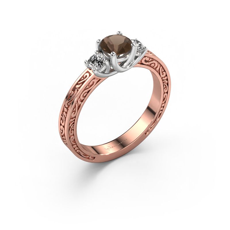 Verlobungsring Betty 1 585 Roségold Rauchquarz 5 mm