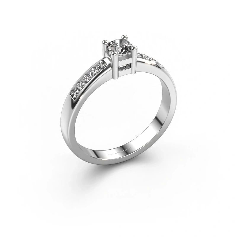Engagement ring Eline 2 950 platinum zirconia 3.7 mm