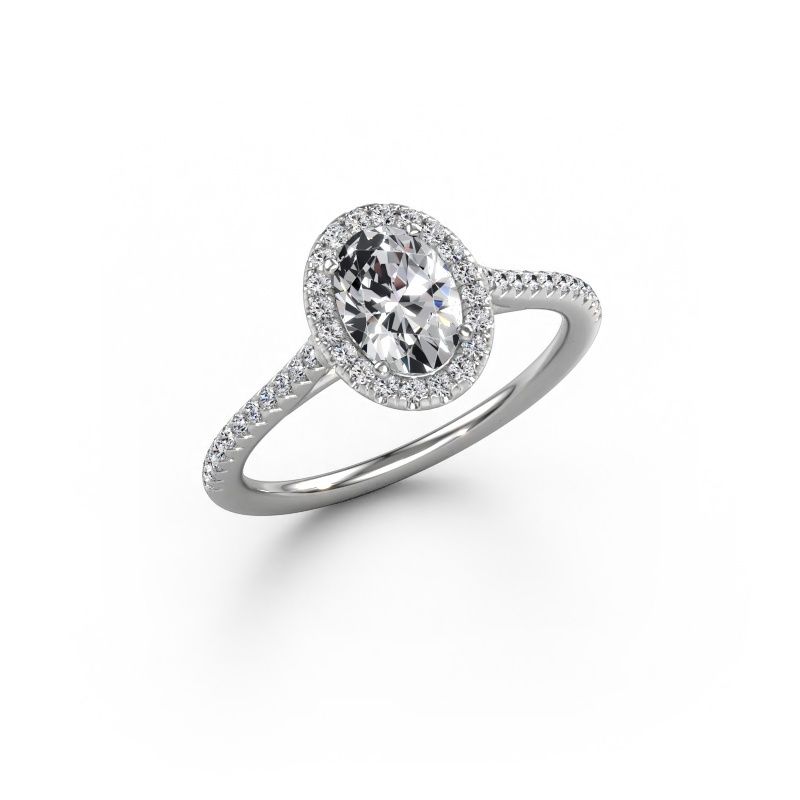 Verlovingsring Seline ovl 2 585 witgoud lab-grown diamant 0.981 crt
