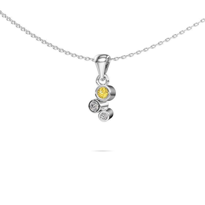 Pendant Tessa 585 white gold yellow sapphire 2.5 mm