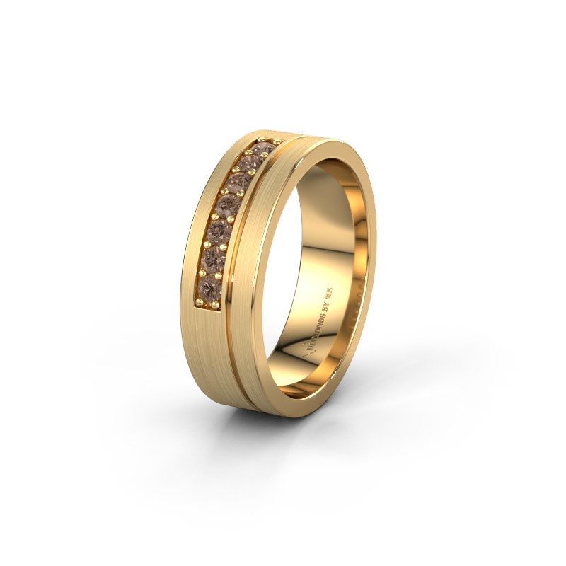 Image of Wedding ring WH0312L16AM<br/>585 gold ±6x1.7 mm<br/>Brown diamond