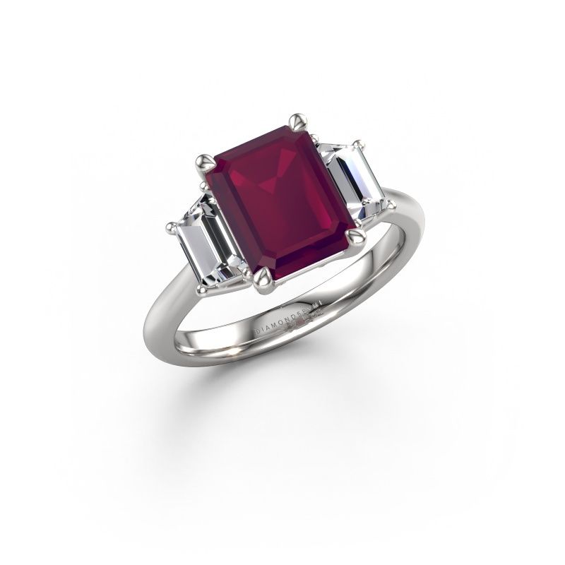 Engagement ring Maggie EME 950 platinum rhodolite 9x7 mm
