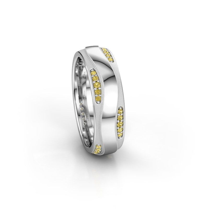 Image of Wedding ring WH2062L26BM<br/>950 platinum ±6x2 mm<br/>Yellow sapphire