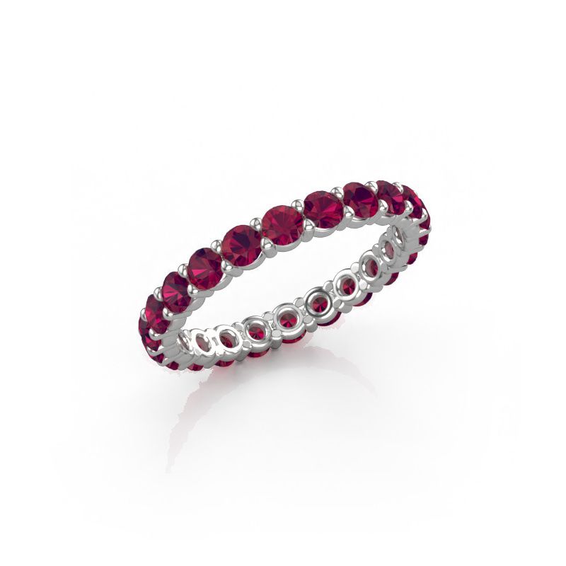 Stackable ring Heddy rnd 2.7 585 white gold rhodolite 2.7 mm