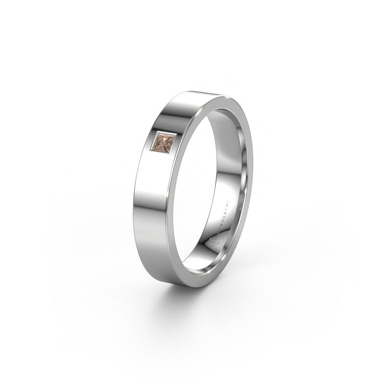 Trauring WH0101L14APSQ 585 Weißgold Braun Diamant ±4 x 1,7 mm