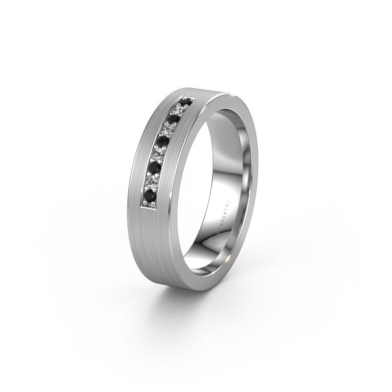 Ehering WH0113L15BM 585 Weißgold Schwarz Diamant ±5x2 mm