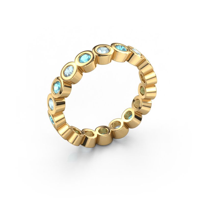 Stackable ring Edwina 2 585 gold blue topaz 2.5 mm