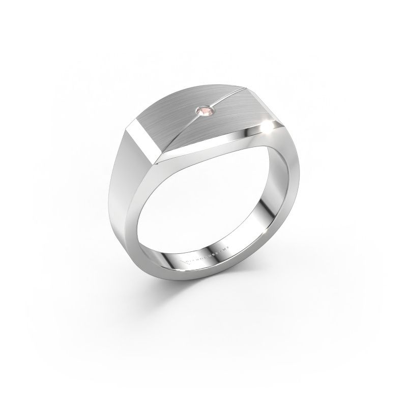 Men's ring Joe 5 585 white gold morganite champagne 2 mm