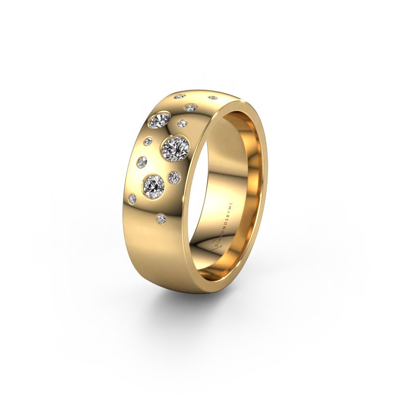 Wedding ring WH0141L26BP 585 gold diamond ±0.28x0.08 in