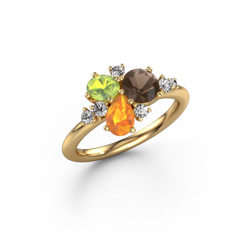 Ring Anja 585 gold smokey quartz 5.4 mm