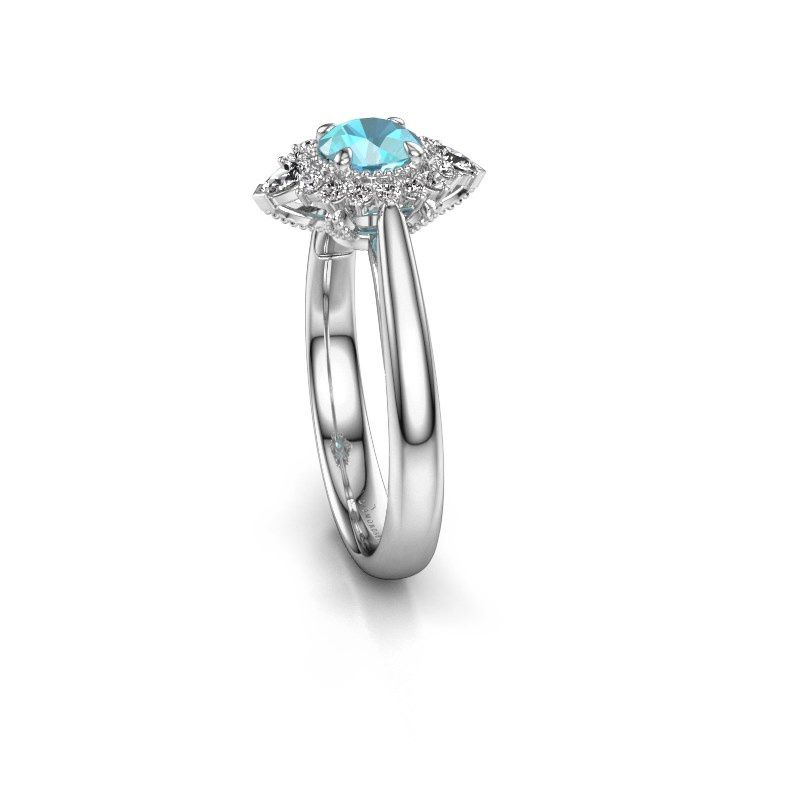 Image of Engagement ring Susan 585 white gold blue topaz 5 mm