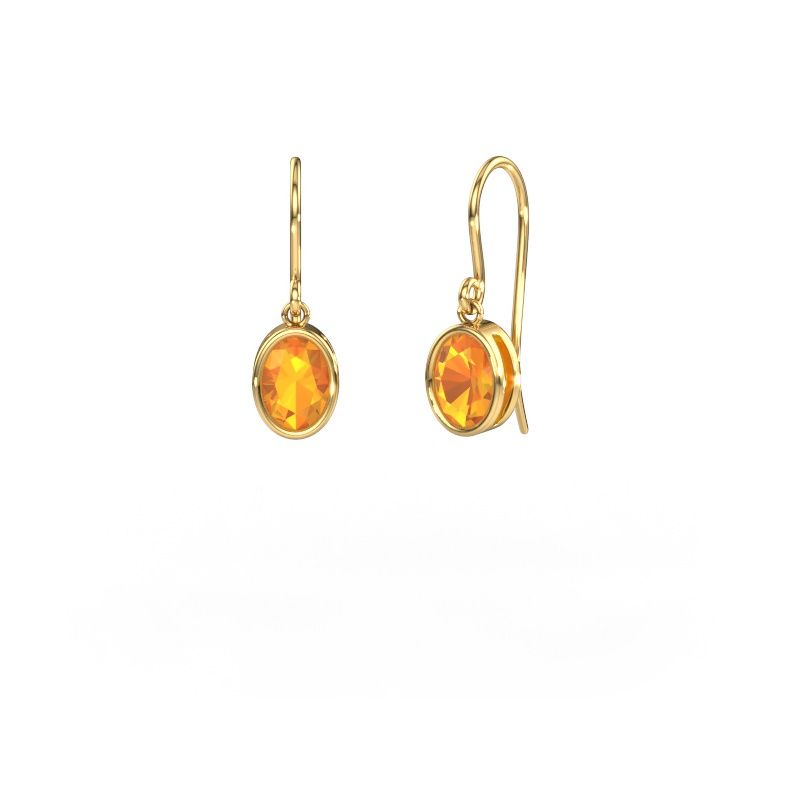Earrings Lavon OVL 585 gold citrin 7x5 mm