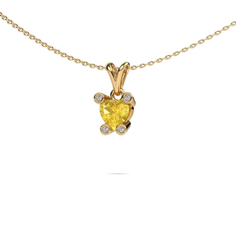 Image of Necklace Cornelia Heart 585 gold yellow sapphire 6 mm