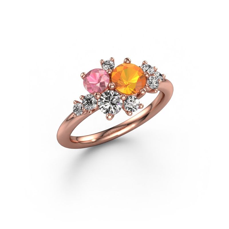 Ring Veronica 585 rosé goud citrien 5.4 mm
