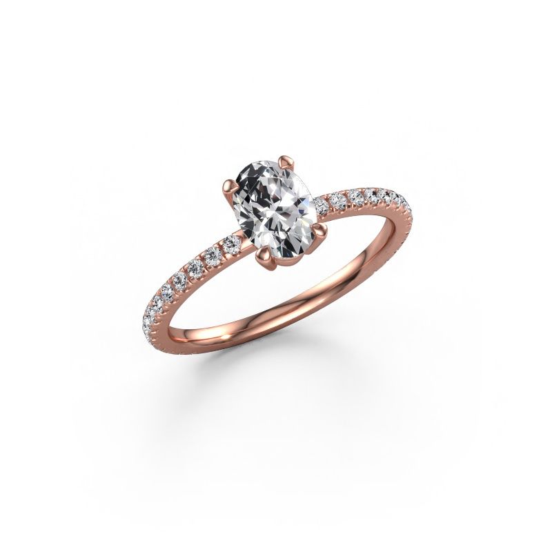 Bague de fiançailles Lynelle 2 585 or rose diamant synthétique 0.70 crt