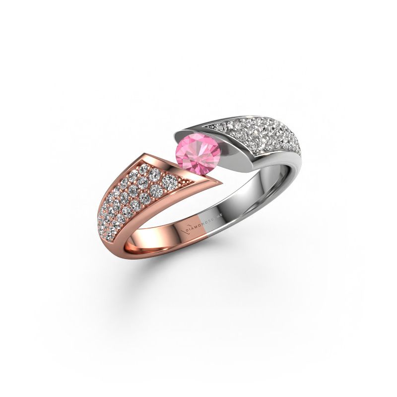 Bague Hojalien 3 585 or rose saphir rose 4 mm