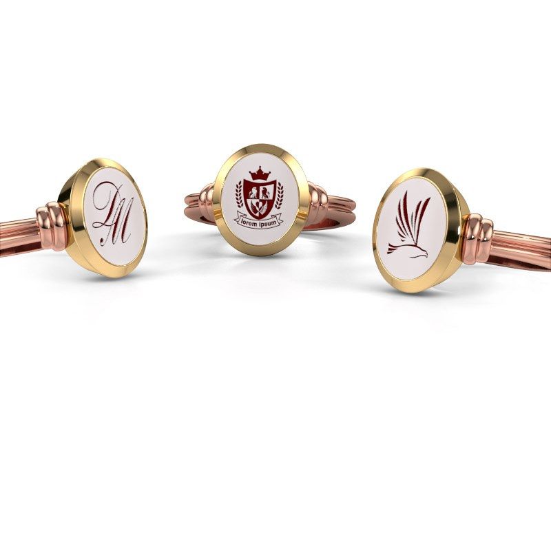 Afbeelding van Zegelring brenda 2<br/>585 rosé goud<br/>Rode lagensteen 12x10 mm
