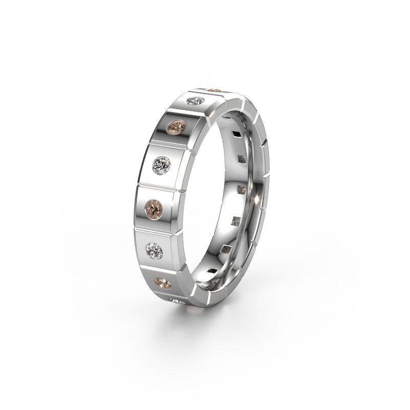 Weddings ring WH2055L15DP 585 white gold brown diamond ±0.20x0.09in