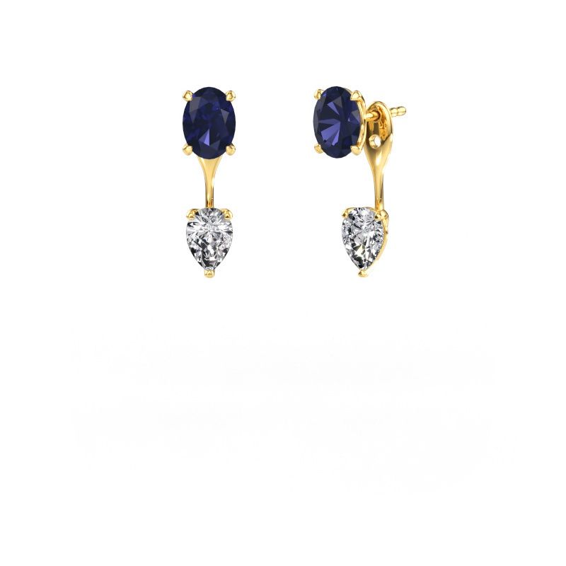 Drop earrings Kate OVL-PER 585 gold sapphire 7x5 mm