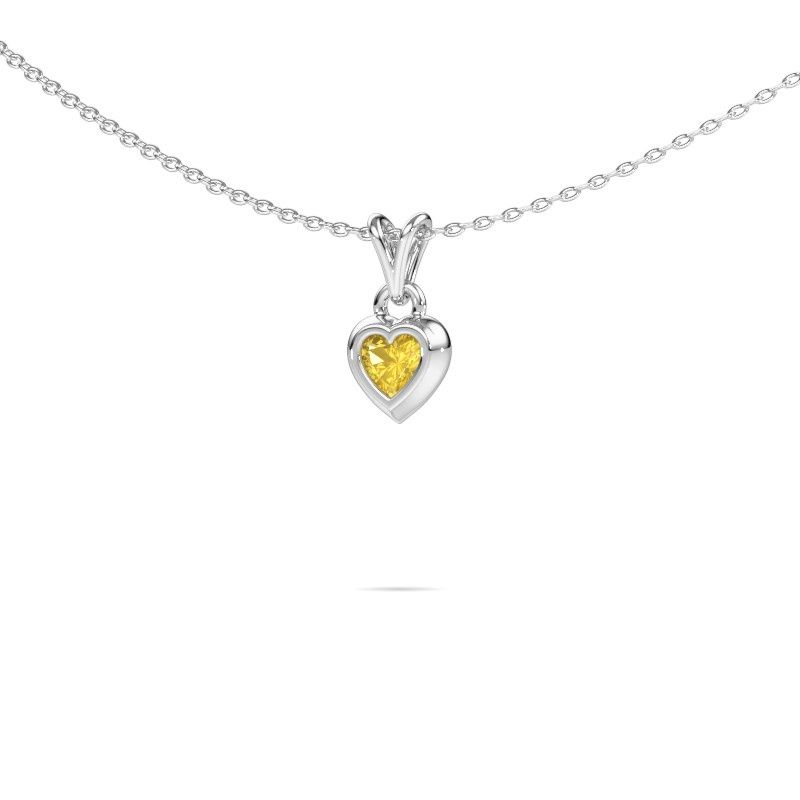 Anhänger Charlotte Heart 585 Weißgold Gelb Saphir 4 mm