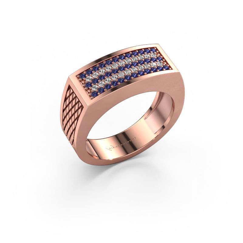 Herrenring Erwin 585 Roségold Saphir 1.2 mm