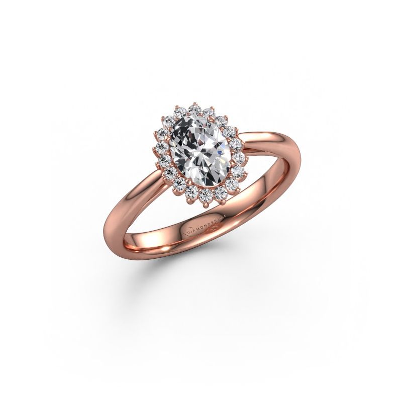 Verlovingsring Tilly ovl 1 585 rosé goud lab-grown diamant 0.70 crt