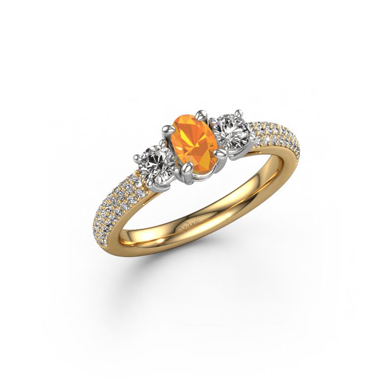 Verlovingsring Marielle OVL 585 goud citrien 6.5x4.5 mm