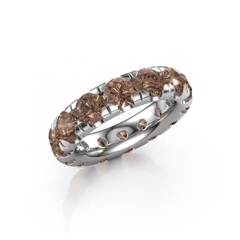 Stackable ring Jackie 4.7 950 platinum brown diamond 5.60 crt