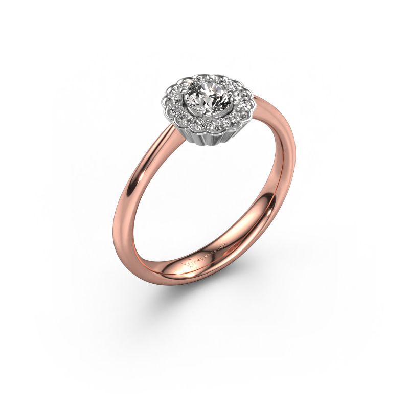 Bague de fiançailles Debi 585 or rose zircone 4.2 mm
