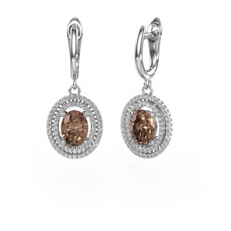 Drop earrings Karren 950 platinum brown diamond 2.84 crt