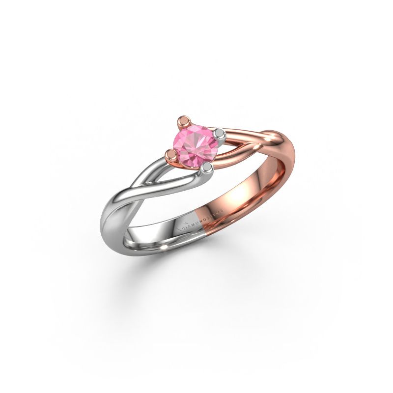 Engagement ring Paulien 585 rose gold pink sapphire 4 mm